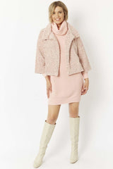 Pink Faux Fur Teddy Jacket - Franklins