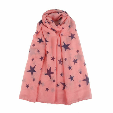 Pink & Grey Mixed Star Print Scarf - Franklins