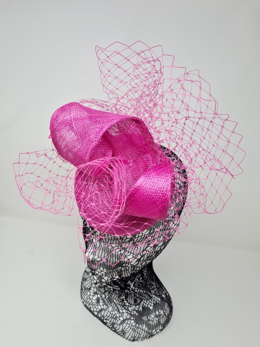 Pink Pillbox Net Fascinator On Elastic Band – Franklins
