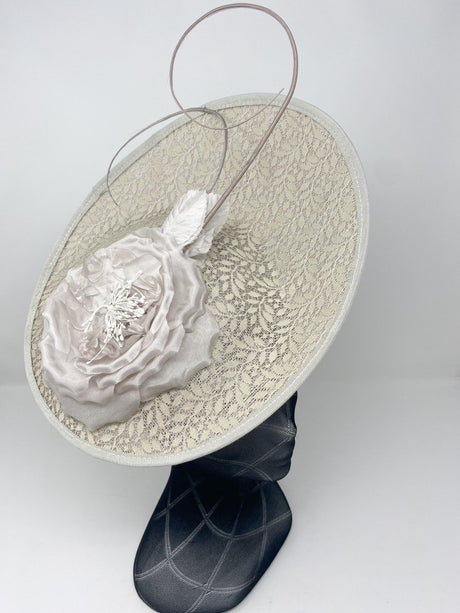 Praline Lace Wide Brim Fascinator - Franklins