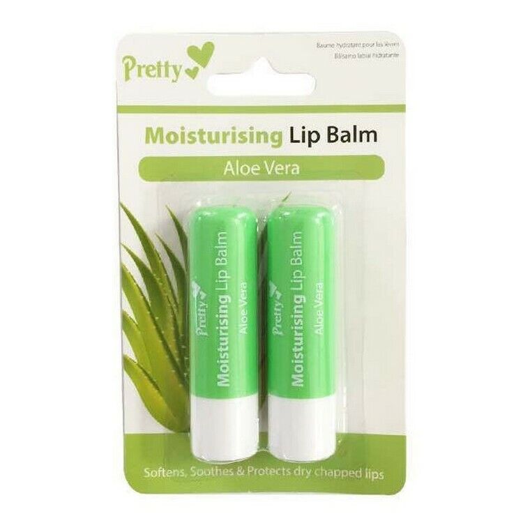 Pretty Moisturising Lip Balm Aloe Vera 2 Pack - Franklins