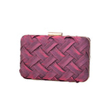 Purple Satin Weave Box Clutch Bag - Franklins