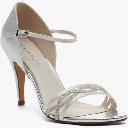 Rainbow Club Dakota Ivory Satin Silver Fine Shimmer Wedding Shoes - Franklins