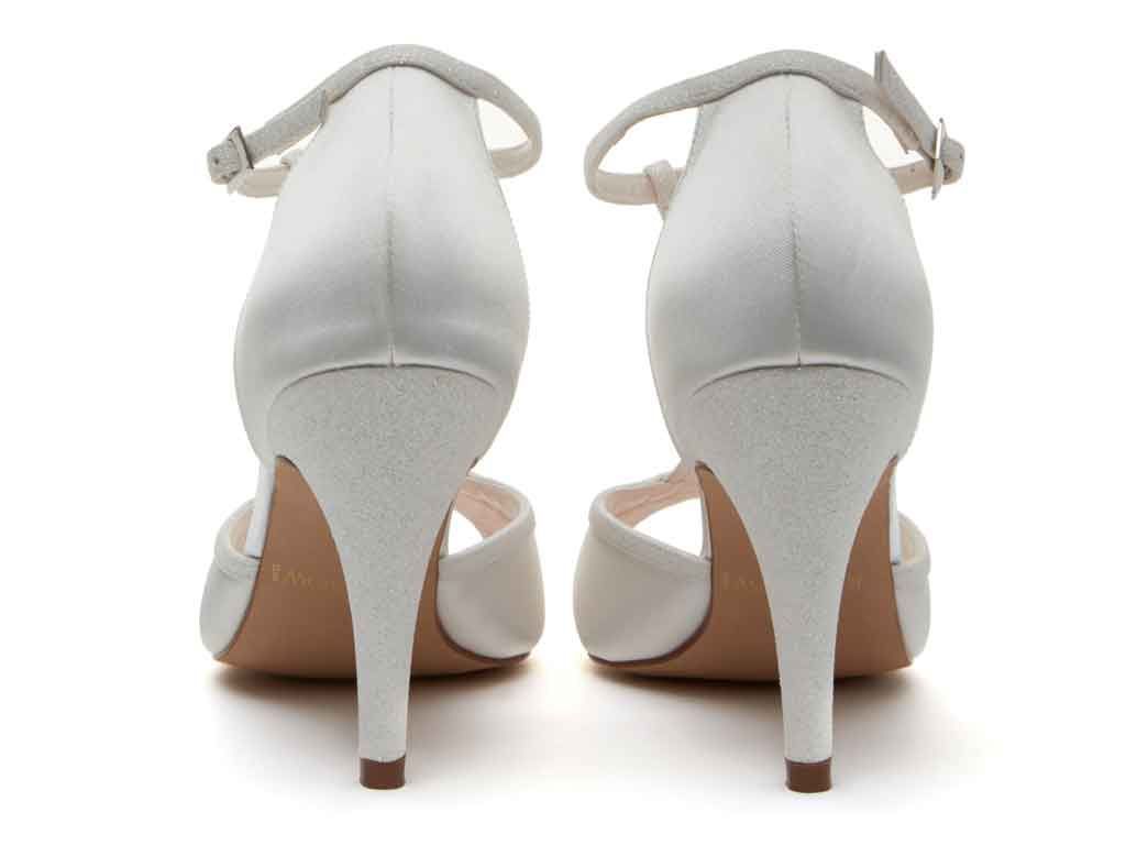 Rainbow Club Gigi Ivory Shimmer Peep Toe Bridal Shoes - Franklins