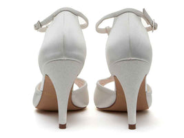 Rainbow Club Gigi Ivory Shimmer Peep Toe Bridal Shoes - Franklins