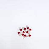 Red Crystal Cube & Silver 3D Nail Art (10pc) - Franklins