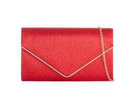 Red & Gold Glitter Clutch Bag - Franklins