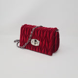 Red Velvet & Diamante Quilted Handbag - Franklins