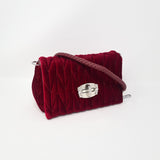 Red Velvet & Diamante Quilted Handbag - Franklins