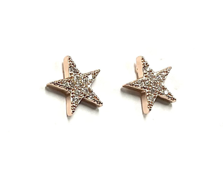 Rose Gold Crystal Star Earrings - Franklins
