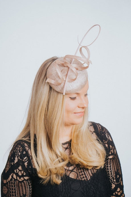 Rose Gold Metallic Swirl Pillbox Fascinator - Franklins