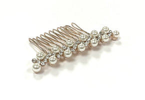 Rose Gold Pearl and Crystal Comb Clip - Franklins
