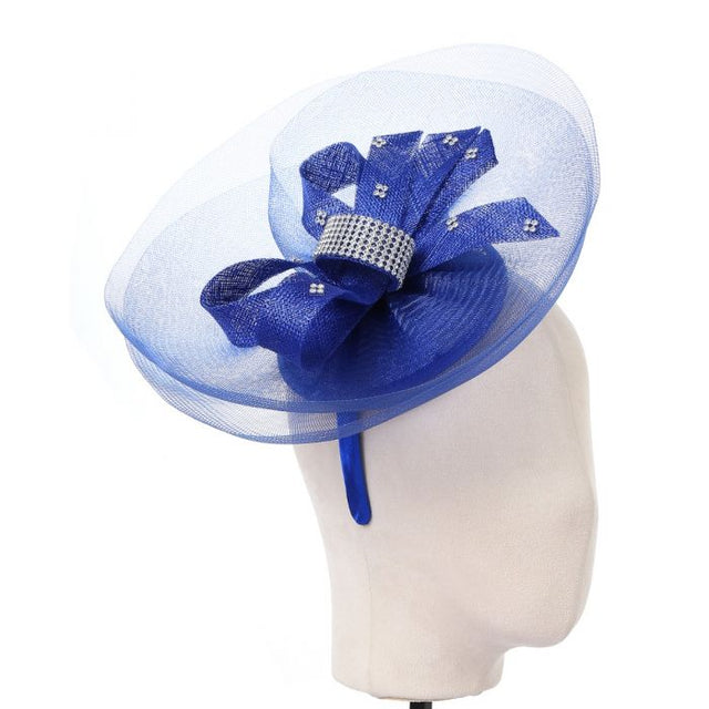 Royal Blue Diamante Halo Fascinator - Franklins