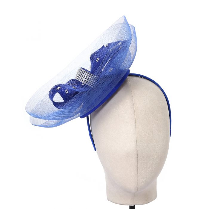 Royal Blue Diamante Halo Fascinator - Franklins