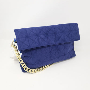 Royal Blue Velvet Soft Feel Gold Chain Handbag - Franklins