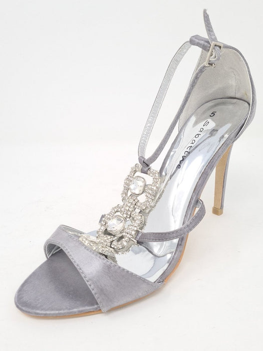Sabatine Silver & Diamante Crystal High Heel Sandals - Franklins