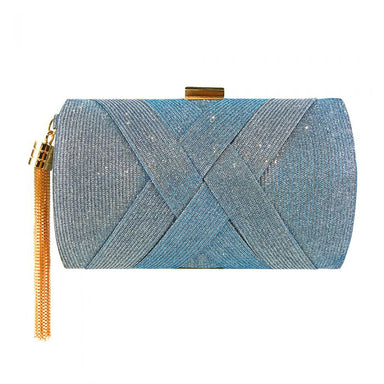 Shimmering Blue Box Clutch Bag - Franklins