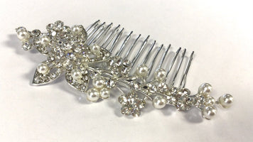 Silver Bridal Flower Hair Comb - Franklins