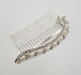 Silver Bridal Pearl & Diamanté Comb - Franklins