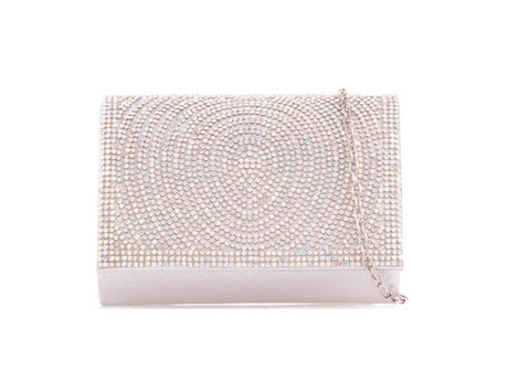 Silver Crystal Diamante Clutch Bag - Franklins