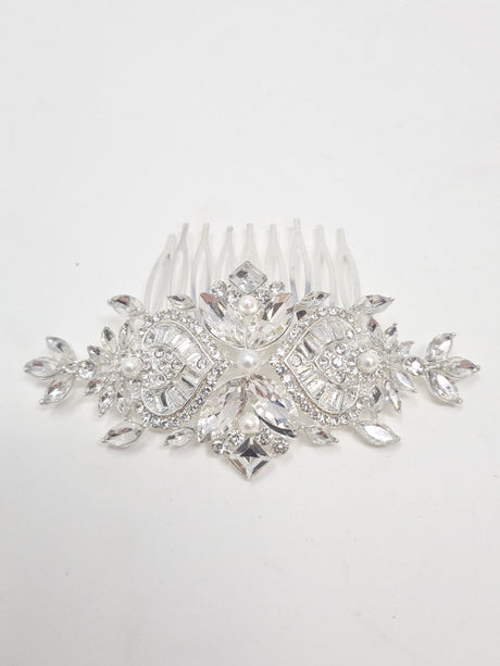 Silver Crystal Hair Comb - Franklins