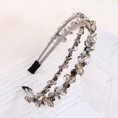 Silver Crystal Studded Double Strand Hairband - Franklins