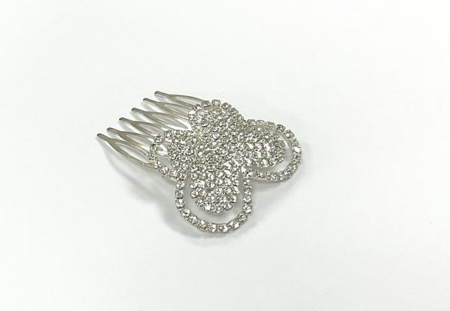 Silver Diamanté Butterfly Comb Clip - Franklins