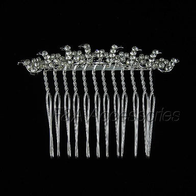 Silver Diamante Crystal Bridal Comb - Franklins