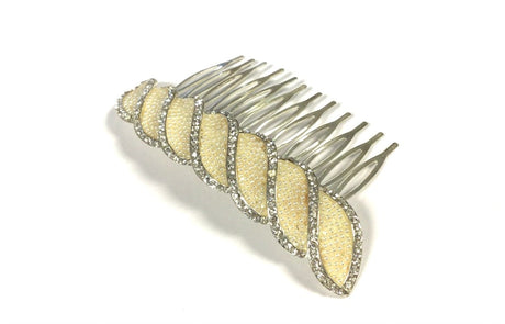 Silver Diamante Ivory Pearl Hair Comb - Franklins