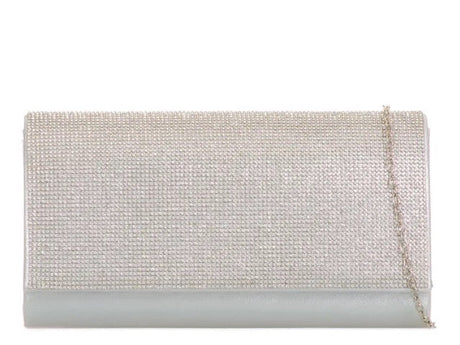 Silver Diamanté Jewelled Clutch Bag - Franklins