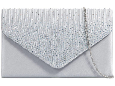 Silver Diamante Overlay Clutch Bag - Franklins