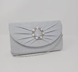 Silver Glitter Clutch Bag - Franklins