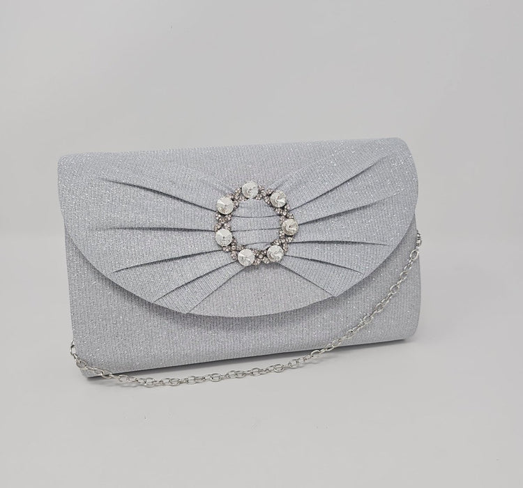 Silver Glitter Clutch Bag - Franklins