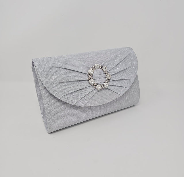 Silver Glitter Clutch Bag - Franklins