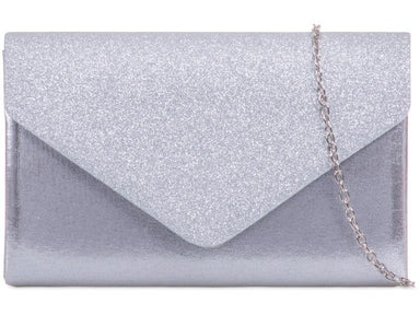 Silver Glitter Shimmer Clutch Bag - Franklins