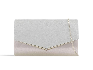 Silver Glitter Sparkle Clutch Bag - Franklins