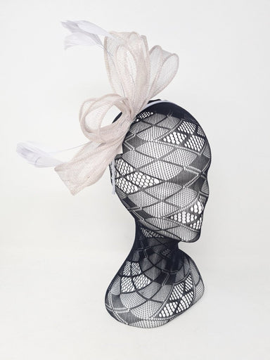 Silver Grey Bow Feather Fascinator - Franklins