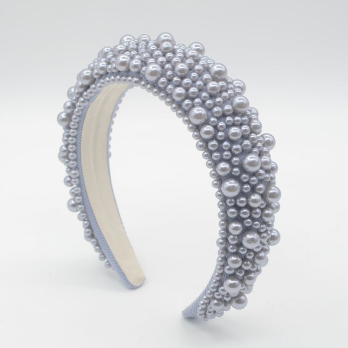 Silver Grey Chunky Pearl Hairband - Franklins