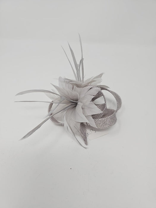 Silver Grey Feather Slide Hair Clip - Franklins