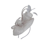 Silver Grey Metallic Loop Feather Fascinator - Franklins