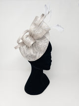 Silver Grey Metallic Loop Feather Fascinator - Franklins