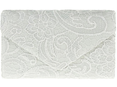 Silver Lace Overlay Clutch Bag - Franklins