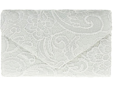 Silver Lace Overlay Clutch Bag - Franklins