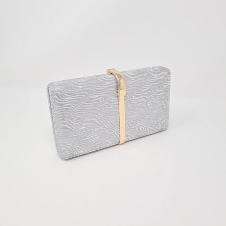 Silver Metallic Box Clutch Bag - Franklins