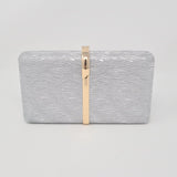 Silver Metallic Box Clutch Bag - Franklins