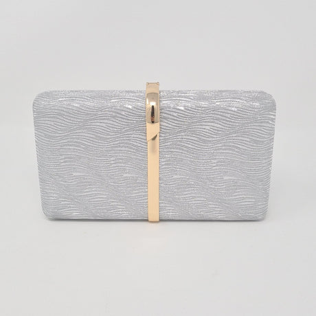 Silver Metallic Box Clutch Bag - Franklins