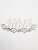 Silver Pearl & Diamante Bridal Hair Comb - Franklins