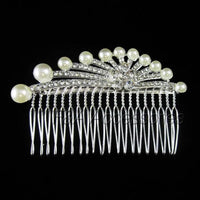 Silver Pearl & Diamante Fan Hair Comb - Franklins