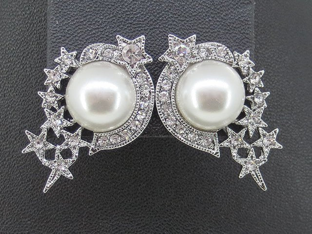 Silver Pearl Star Studded Earrings - Franklins