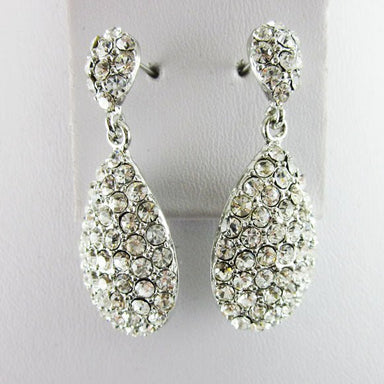 Silver Teardrop Crystal Earrings - Franklins